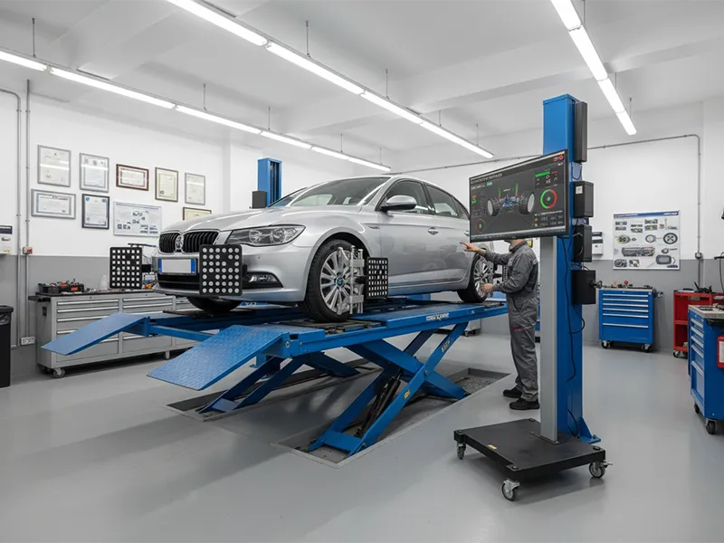 Sistema convergenza computerizzata 3D assetto ruote auto