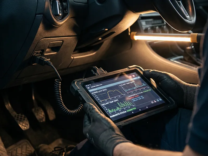 Diagnosi elettronica veicolo tablet OBD pre-revisione tecnico Corradini Nello