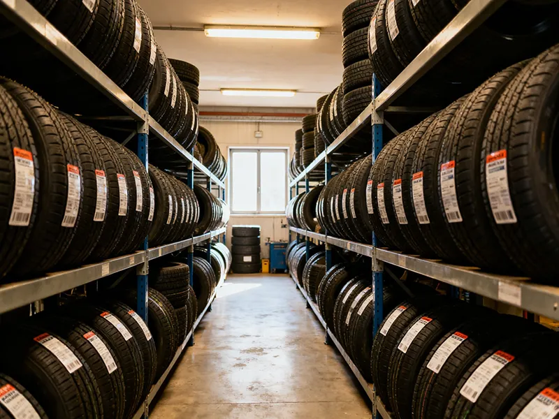 Magazzino pneumatici nuovi diverse misure e marche Corradini Nello